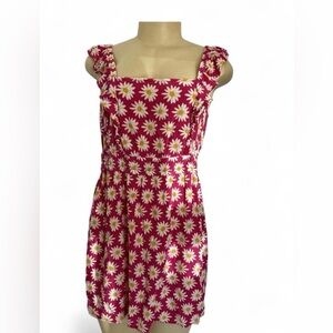Planet Gold Pink Dress with White Daisy Pattern